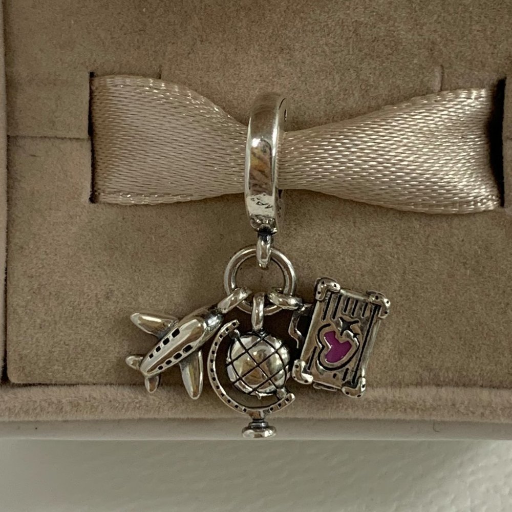 Pandora Airplane, Globe & Suitcase Dangle …